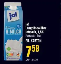 Otto Duborg ja! Langtidsholdbar letmælk, 1,5% tilbud