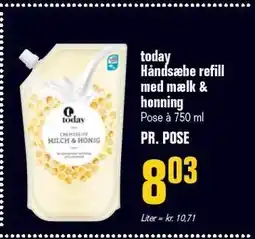 Otto Duborg today Håndsæbe refill med mælk & honning tilbud
