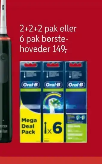 Føtex 2+2+2 pak eller 6 pak børstehoveder tilbud
