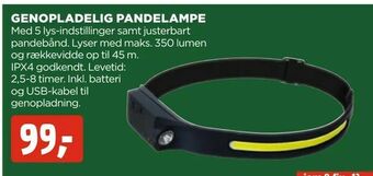 jem & fix Genopladelig pandelampe tilbud