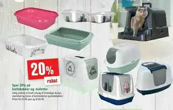 Spar 20%. på kattebakker og -toiletter