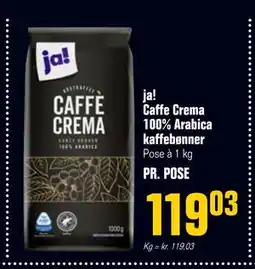 Poetzsch Padborg ja! Caffe Crema 100% Arabica kaffebønner tilbud