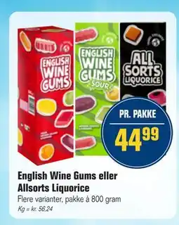 Otto Duborg English Wine Gums eller Allsorts Liquorice tilbud