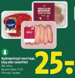 Coop 365 Kyllingebryst med lage, bbq eller inderfilet tilbud