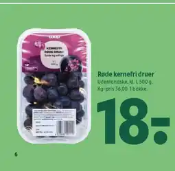 Coop 365 Røde kernefri druer tilbud
