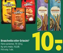 Coop 365 Bruschetta eller Grissini* Flere varianter. tilbud