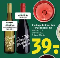 Coop 365 Riesling eller Pinot Noir - For you and for me tilbud