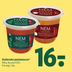 Coop 365 Italienske pastasaucer* tilbud