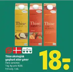 Coop 365 Thise økologisk yoghurt eller ymer tilbud