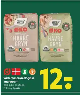 Coop 365 Valsemøllen økologiske havregryn* tilbud
