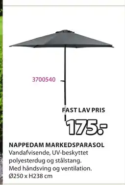 JYSK NAPPEDAM MARKEDSPARASOL tilbud