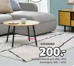 JYSK SOFABORD tilbud