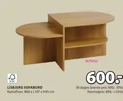 JYSK LISBJERG SOFABORD tilbud