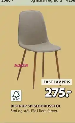 JYSK BISTRUP SPISEBORDSSTOL Stof og stål. Fås i flere farver. tilbud