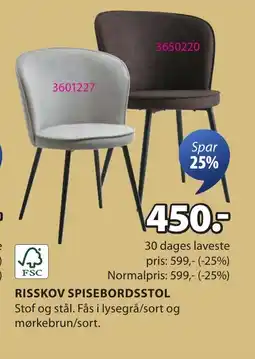 JYSK RISSKOV SPISEBORDSSTOL tilbud