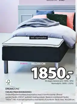 JYSK DREAMZONE® FJELNA PB20 BOXMADRAS tilbud
