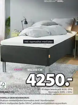 JYSK DREAMZONE HORSLA GB30 BOXMADRAS tilbud