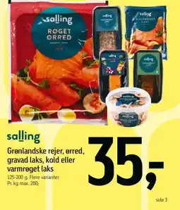 Føtex Grønlandske rejer, ørred, gravad laks, kold eller varmrøget laks tilbud