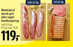 Føtex Mørbrad af dansk gris eller røget hamburgerryg tilbud