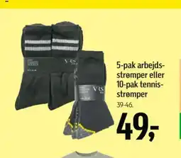 Føtex 5-pak arbejds- strømper eller 10-pak tennis- strømper tilbud