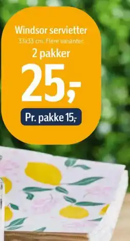 Føtex Windsor servietter tilbud