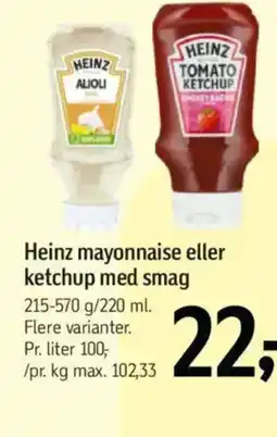 Føtex Heinz mayonnaise eller ketchup med smag tilbud