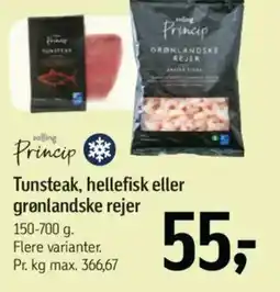 Føtex Tunsteak, hellefisk eller grønlandske rejer tilbud