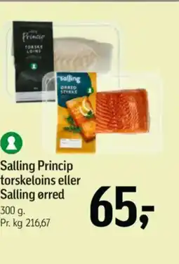 Føtex Salling Princip torskeloins eller Salling ørred tilbud