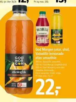 Føtex God Morgen juice, shot, Valsolille lemonade tilbud