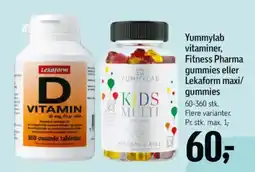 Føtex Yummylab vitaminer, Fitness Pharma gummies eller Lekaform maxi/ gummies tilbud