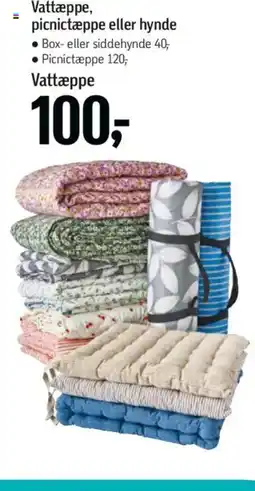 Føtex Vattæppe, picnictæppe eller hynde tilbud