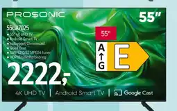 Føtex PROSONIC 55" 4K UHD TV Android Smart TV Indbygget Chromecast Quad Core tilbud