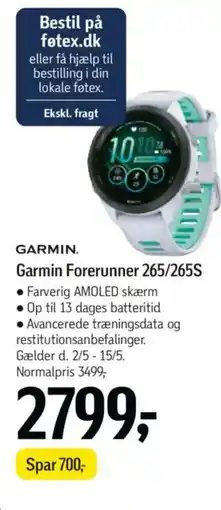 Føtex GARMIN. Garmin Forerunner 265/265S tilbud