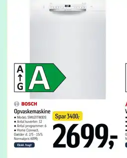 Føtex BOSCH Opvaskemaskine tilbud