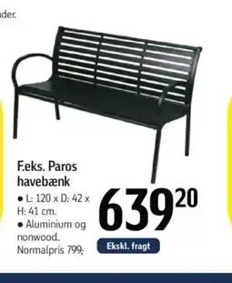 Føtex F.eks. Paros havebænk tilbud