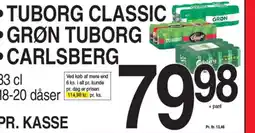ABC Lavpris ⚫TUBORG CLASSIC GRØN TUBORG •CARLSBERG tilbud