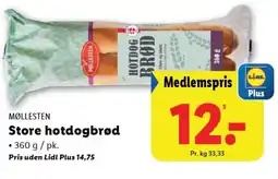 Lidl MØLLESTEN Store hotdogbrød tilbud