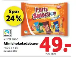 Lidl MISTER CHOC Minichokoladebarer tilbud