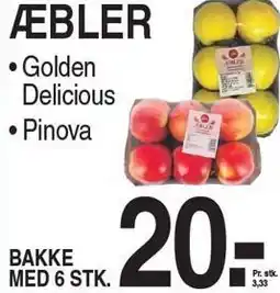 ABC Lavpris ÆBLER Golden Delicious eller Pinova tilbud