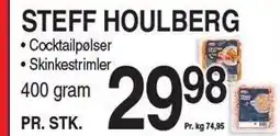 ABC Lavpris STEFF HOULBERG Cocktailpølser eller skinkestrimler tilbud