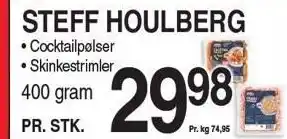ABC Lavpris STEFF HOULBERG Cocktailpølser eller skinkestrimler tilbud