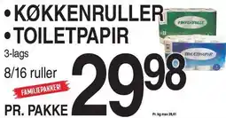ABC Lavpris KØKKENRULLER ELLER TOILETPAPIR tilbud