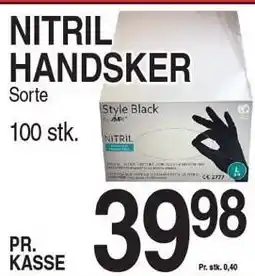 ABC Lavpris NITRIL HANDSKER Sorte tilbud