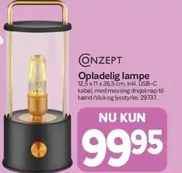 Din Isenkræmmer Conzept Opladelig lampe tilbud