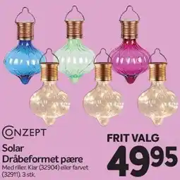 Din Isenkræmmer Conzept Solar Dråbeformet pære tilbud