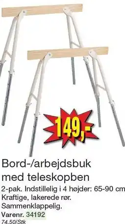 Harald Nyborg Bord-/arbejdsbuk med teleskopben tilbud