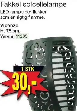 Harald Nyborg Fakkel solcellelampe Vicenzo tilbud