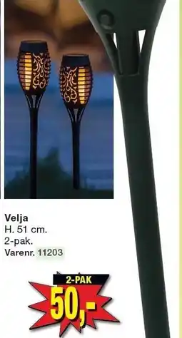 Harald Nyborg Fakkel solcellelampe Velja tilbud
