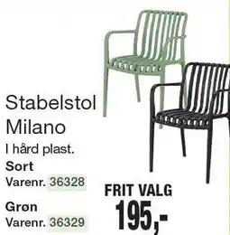 Harald Nyborg Stabelstol Milano Sort eller Grøn tilbud