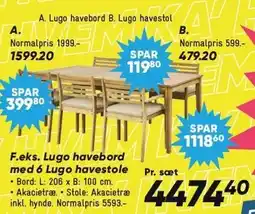 Bilka Lugo havebord med 6 Lugo havestole tilbud